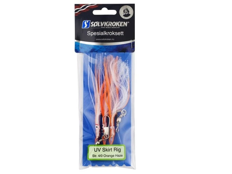 Sølvkroken Spesialkroksett UV Skirt Rig Orange Haze 1 Sølvkroken Spesialkroksett UV Skirt Rig Orange Haze