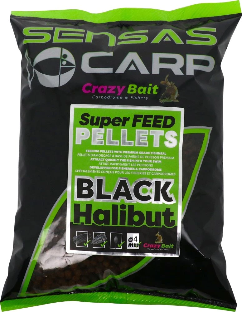 SENSAS Super Feed Pellets Black Halibut 700gr 4mm 1 SENSAS Super Feed Pellets Black Halibut 700gr 4mm