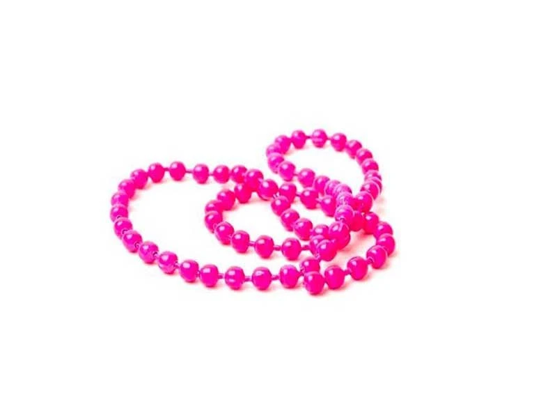 Hareline Bead Chain Eyes Medium Fl. Pink 1 Hareline Bead Chain Eyes Medium Fl. Pink